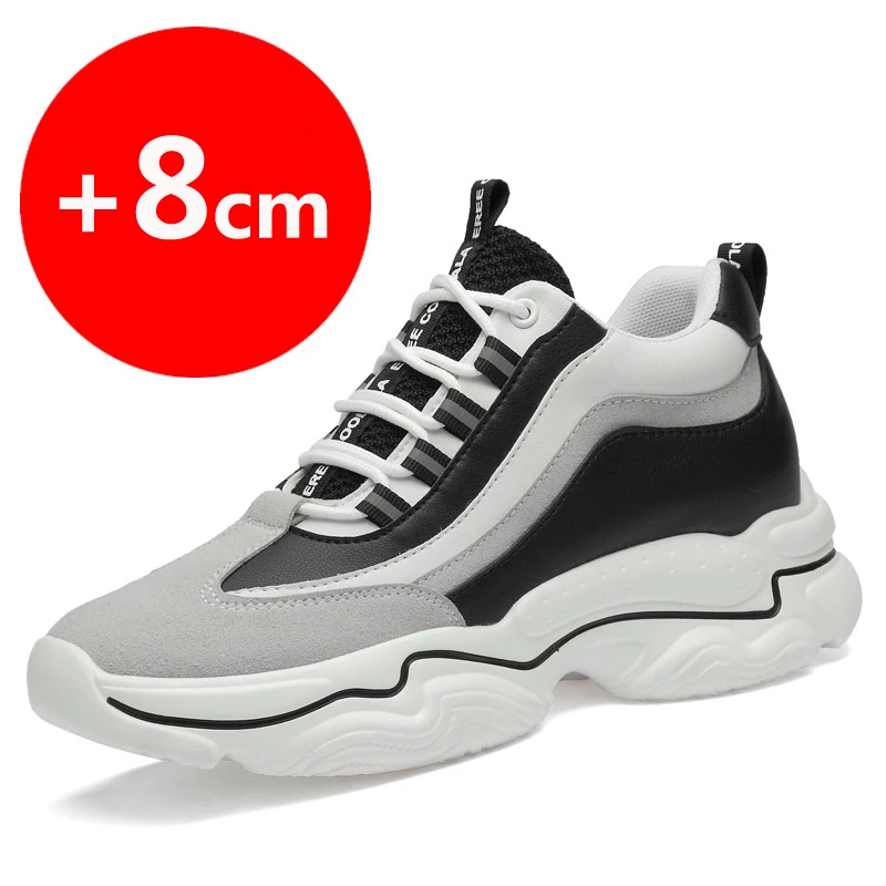 

2023 New Fashion Men Shoes Casual Sneakers Elevator Shoes Heightening Shoes 8CM 10cm Height Increasing Man Sport Shoes