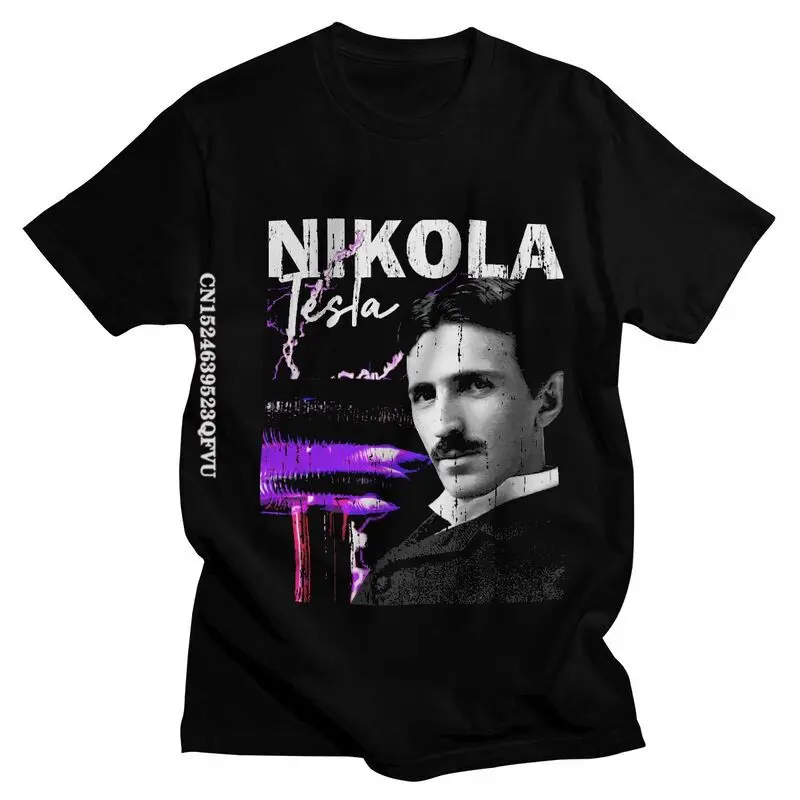 

Мужская хлопковая Футболка Nikola Tesla, дизайнерская одежда в стиле Харадзюку