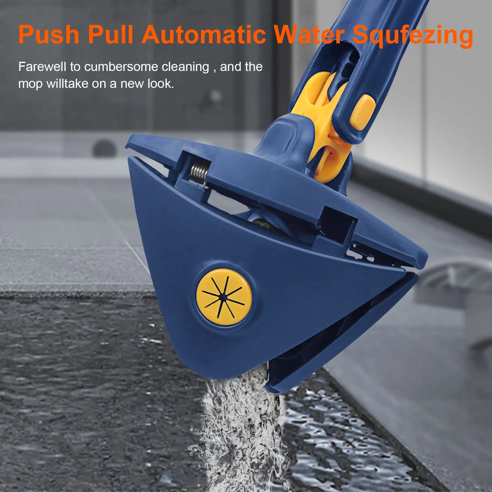 

360 Degree Rotatable Adjustable Cleaning Mop Extendable Triangle Handle Reusable Mop Window Cleaner Retractable Glass Wiper EL