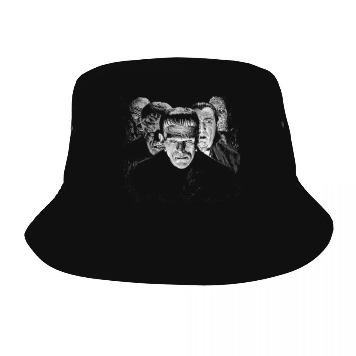 

Monsters Frankenstein Bob Hats Spring Headwear Merch Retro Horror Movie Fisherman Cap for Camping Women Bob Hat Lightweight