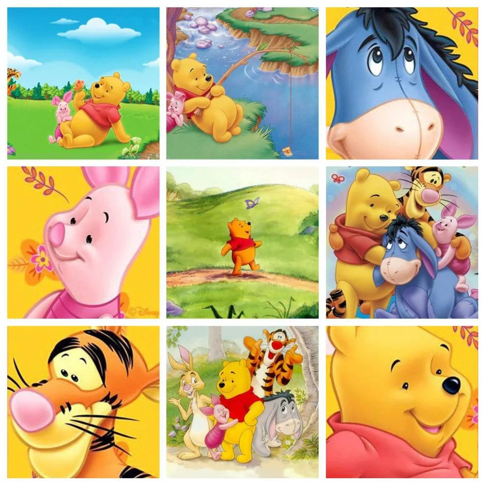 

Disney 5D DIY Diamond Painting Cartoon Winnie The Pooh Gift Cross Stitch Set Hand Inlaid Gift Home Bedroom Wall Art Decoration