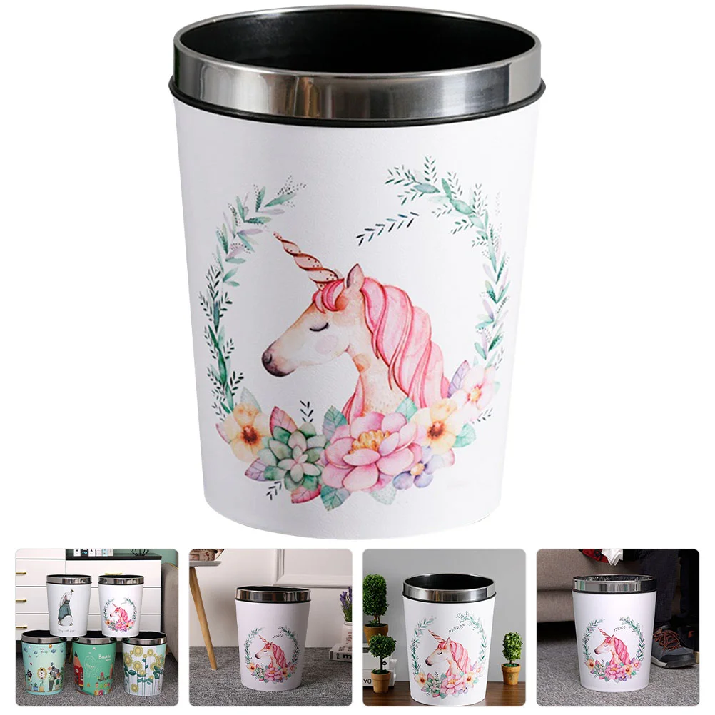 

Can Trash Garbage Waste Basket Container Bin Office Bathroom Paper Room Kitchen Living Storage Bins Rubbish Home Christmas