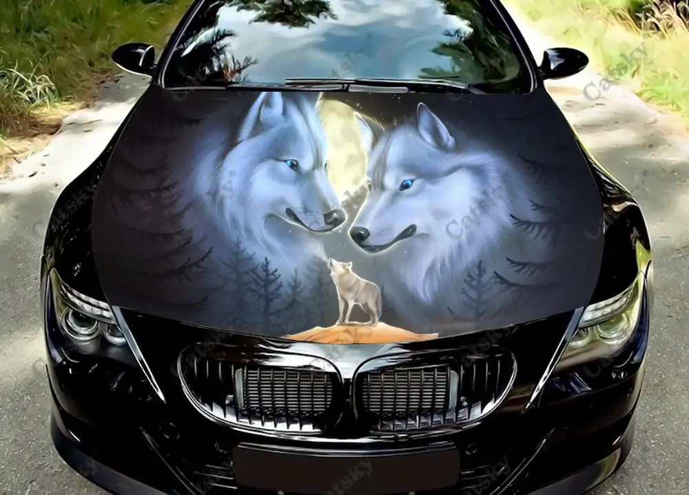 

Wolf animal Car Hood Wrap Color Vinyl Sticker Decal Truck Graphic Bonnet Custom Car Decoration Stickers