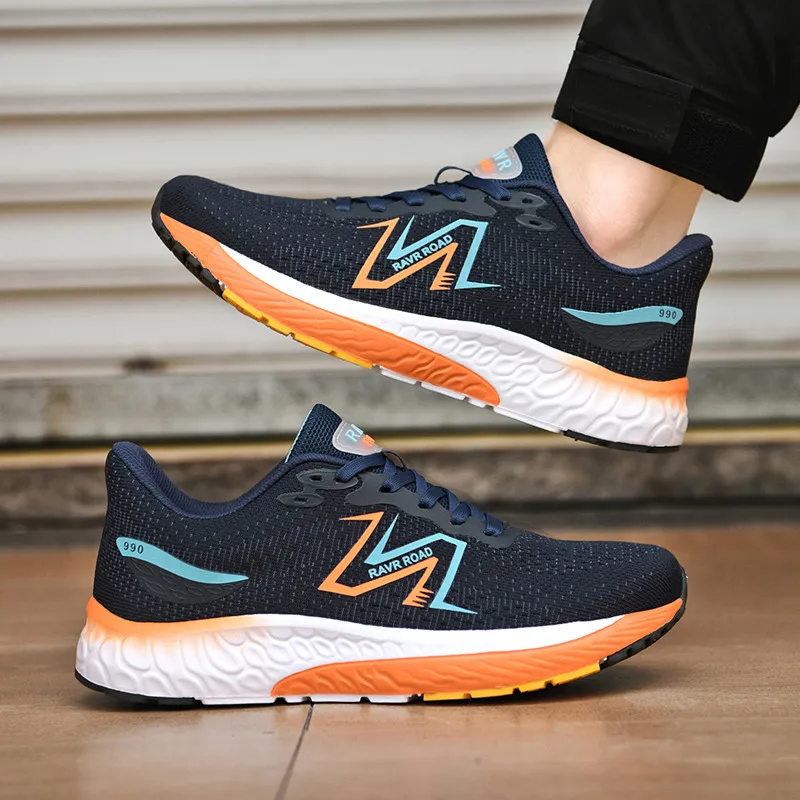 Original Men's Sports Sneakers Orange Color Running Shoes for Men High Quality Casual Shoes Male Free Shipping Gym Training