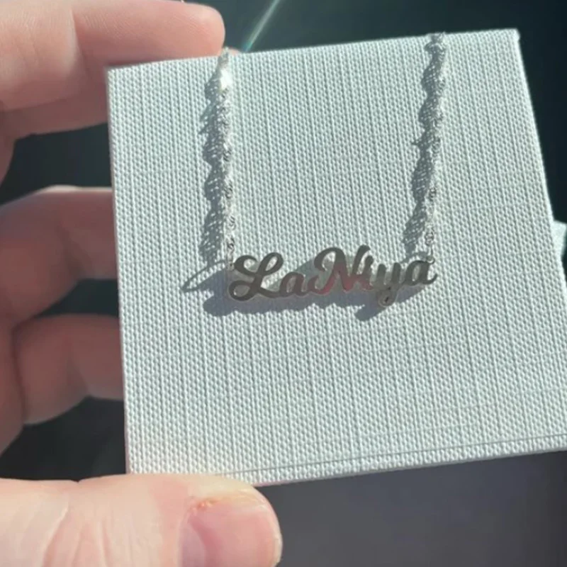 Ожерелье с именем под заказ из нержавеющей стали, подвески для женщин, ожерелья-Чокеры с надписью, очаровательные ювелирные изделия, бесплатная доставка