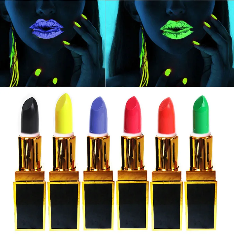 Glow Blacklight Neon UV Lipstick Face Body Paint Fluorescent Makeup Marker