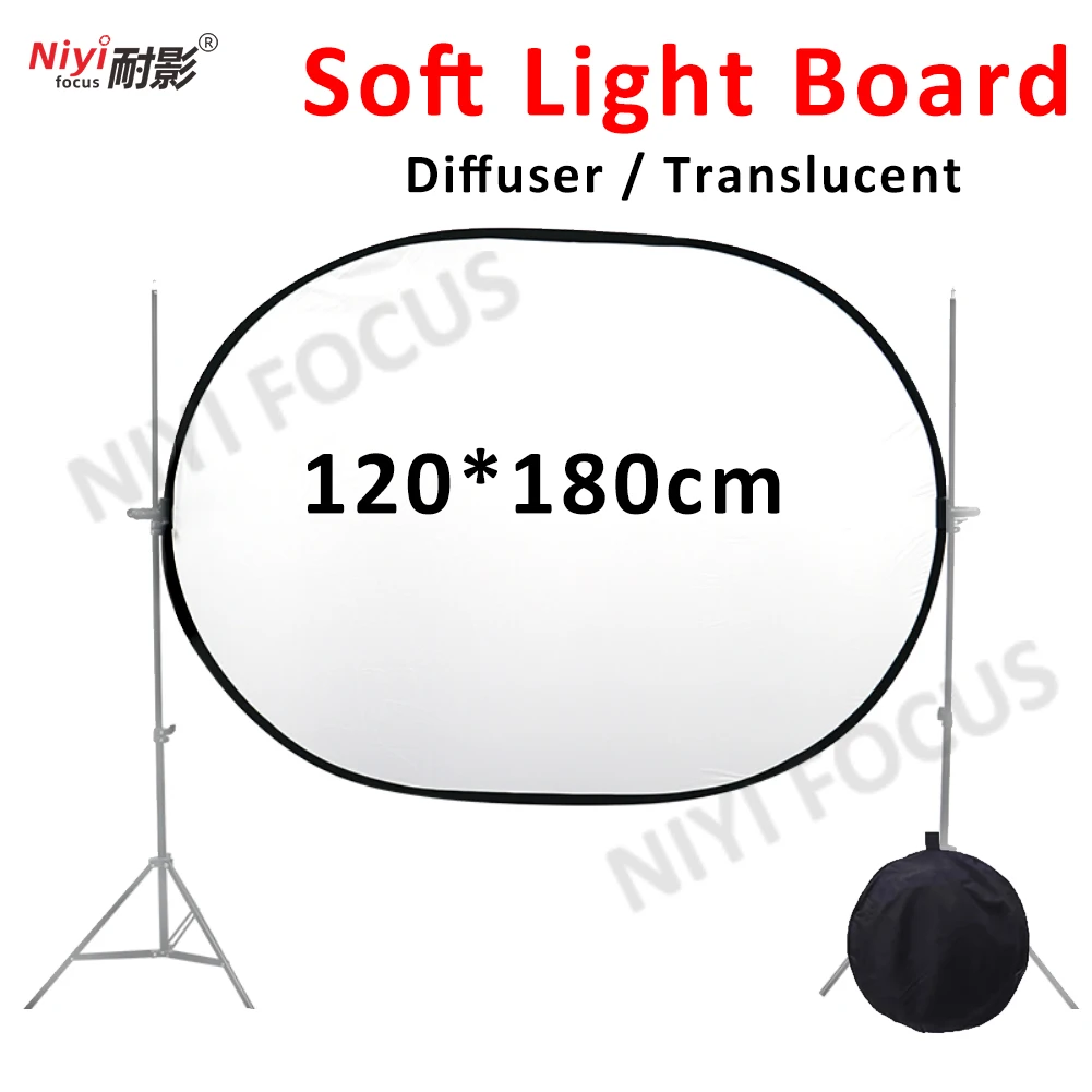 

47x71" 120x180cm Super Large Oval Translucent Reflector Soft Light Board Diffuser For Photography Studio Collapsible Portable