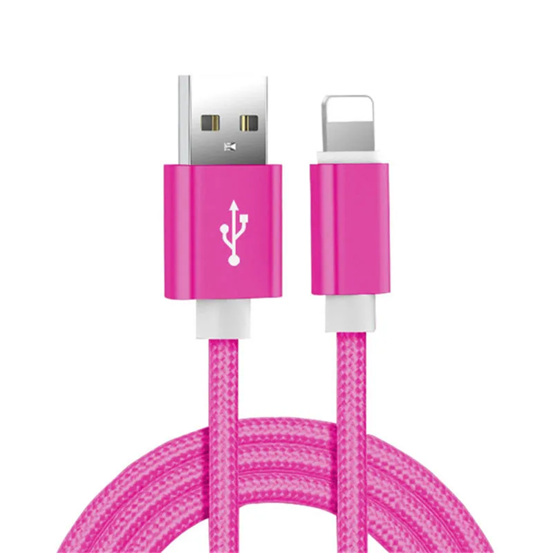 USB-кабель с нейлоновой оплеткой для Apple iPhone, 20 см, 1 м, 2 м, 3 м