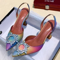 pointed toe pumps gradient high heels sun buckle sexy wine glass heel sandals fashion party banquet large size