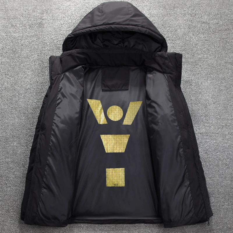 -20 Degree Winter Men's Clothing White Duck Down Jacket Thicken Warm High Quality Padded Jacket Men Hooded Windbreaker Outerwear