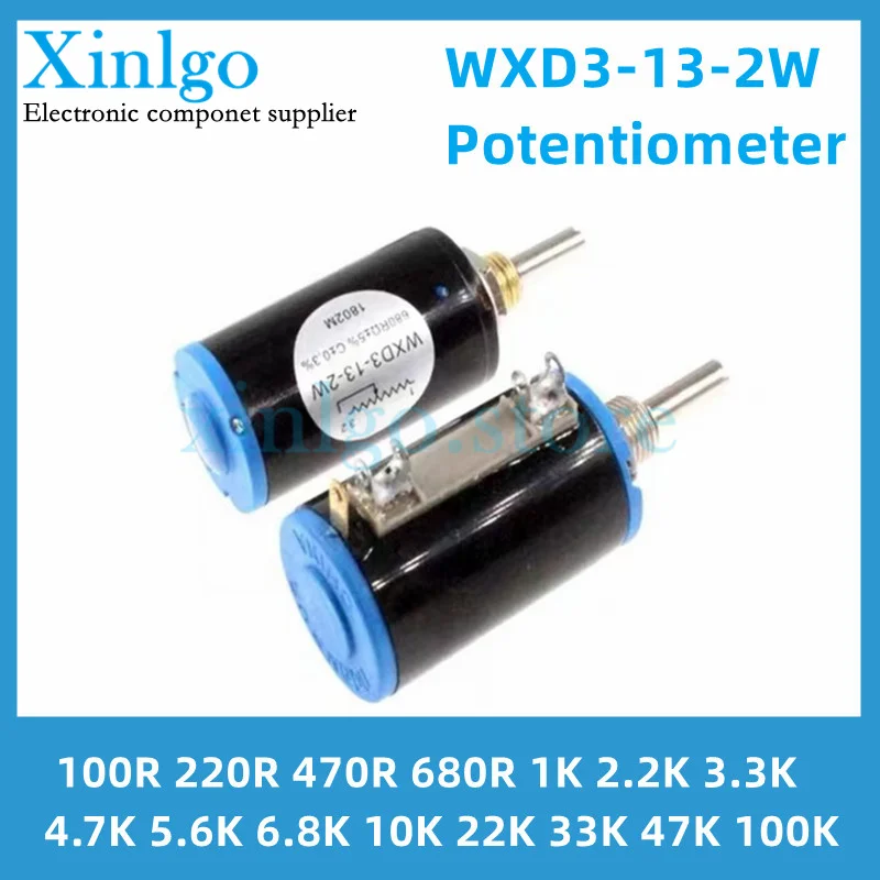 

1pcs New WXD3-13-2W 100 200 220 470 680 1K 2.2K 3.3K 4.7K 5.6K 6.8K 10K 22K 33K 47K 100K Ohm WXD3-13 2W Wirewound