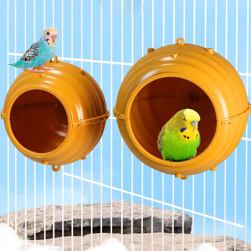 

Parrot Bird Nest Anti Bite Plastic Material Easy To Clean and Detachable Breeding Bird House Mannikin Small Bird Nest