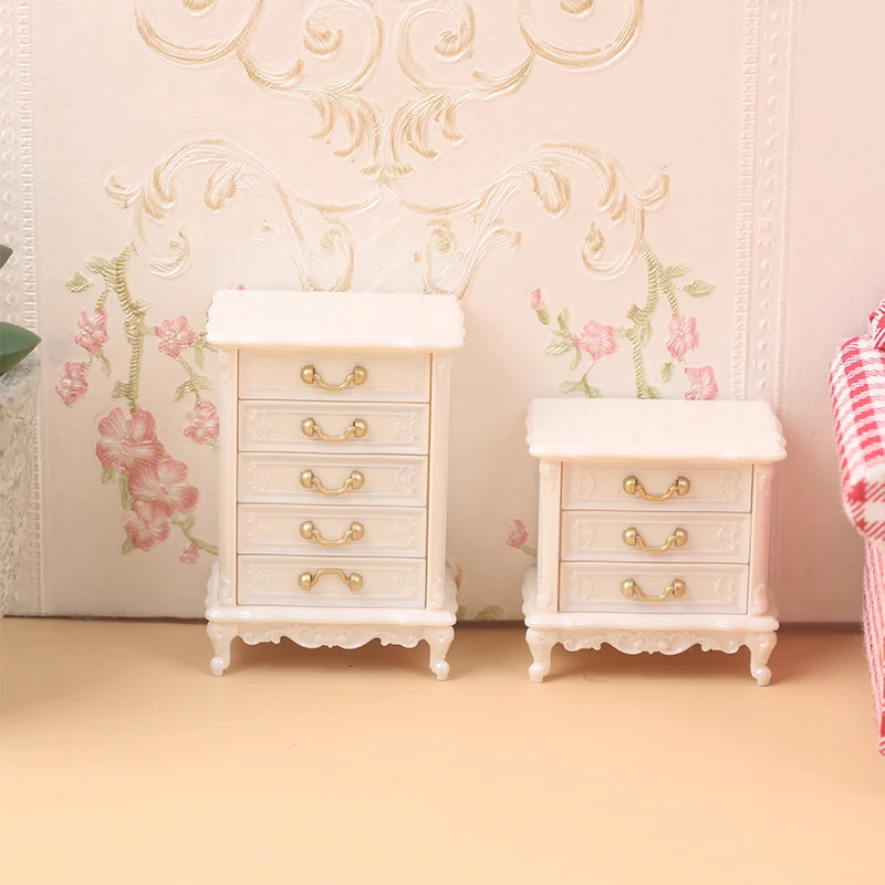 

1:12 миниатюрный комод для кукольного домика, прикроватный столик, ящик для хранения, модель шкафа «сделай сам», кукольный дом, декор для гост...