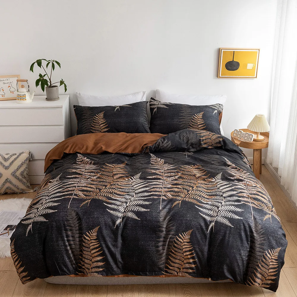 

3D Printing Bedding Set Leaf Pattern Duvet Cover Nordic Plant Quilt Comforter Covers Pillowcase Single Twin Full King Queen Size