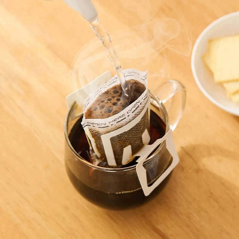 100 шт. одноразовые фильтр-мешки для кофе капельные портативные подвесные
