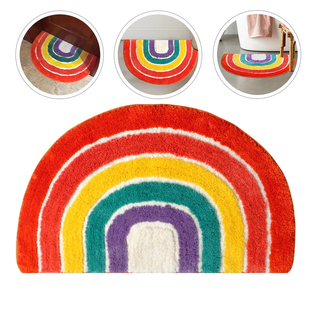 

Rainbow Rug Doormat Bathroom Floor Mat Throw Room Carpet Kids Nursercute Living Circle Semi Mats