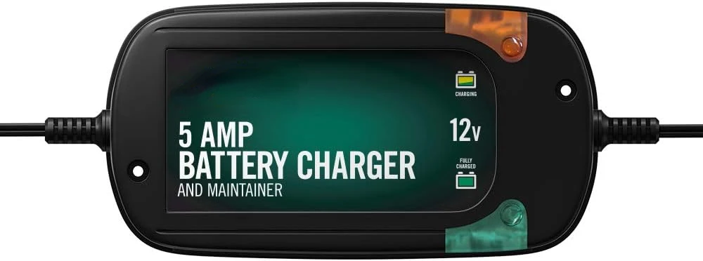

12V 5 Amp Battery Charger - Black/Green