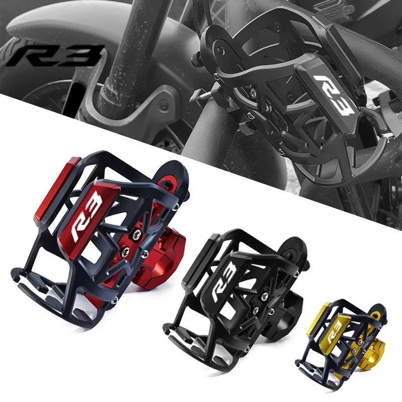 

For yamaha YZFR3 YZF-R3 YZF R3 2015-2023 2022 2021 Motorcycle CNC Beverage Water Bottle Drink Cup Holder Bracket Accessories