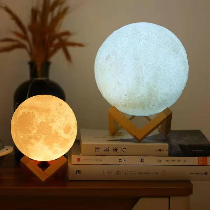

LED Night Light 3D Print Moon Lamp Rechargeable Color Change Light Touch Moon Lamp Children's Lights Night Lamp for Home GL453