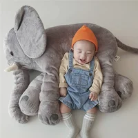 INS 60cm Height Kawaii Plush Elephant Doll Toy Soft Pillow Kids Sleeping Back Cushion Cute Stuffed Baby Accompany Xmas Gift