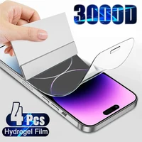 4PCS Full Cover Hydrogel Film On The For iPhone 13 12 11 14 Pro Max For iPhone XR XS MAX 11 12 13 14 6 7 8 Plus Screen Protector
