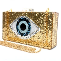 womens handbag acrylic gold eye pattern square evening bag small box clutch party wedding bridal purse chain shoulder bags