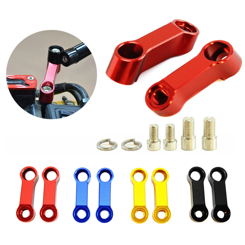 

2pcs 10mm Motorcycle Rearview Mirrors Extension Riser Extend Adapter Modified Front Transfer Base Widening Bracket