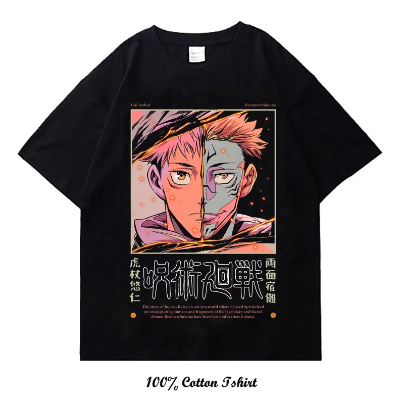 Jujutsu Kaisen Graphic Print Unisex Harajuku Street Dress Japanese Anime Print T-shirt Cotton casual T-shirt Summer Short