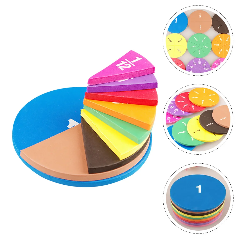 

Fraction Math Manipulatives Circles Tiles Rainbow Toy Education Learning Cubes Montessori Props Resources Materials Fractions