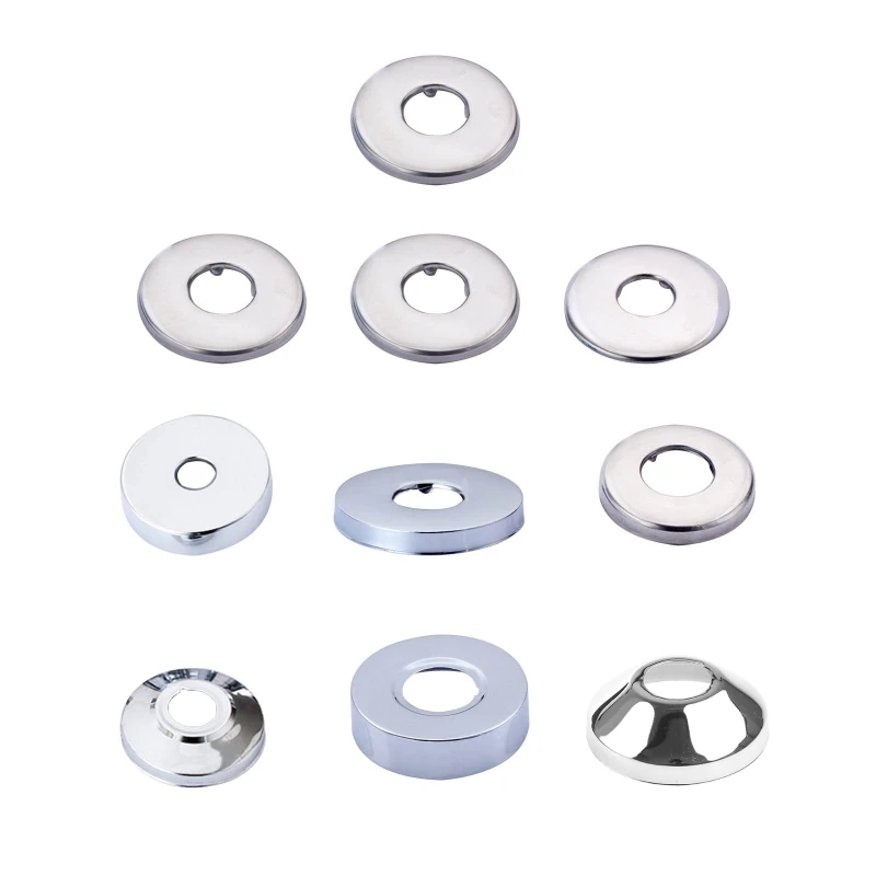 

Snap-on Faucet Decorative Cover Stainless Steel Split Round Escutcheon Plate Wall Split Flange for Kitchen Bathroom