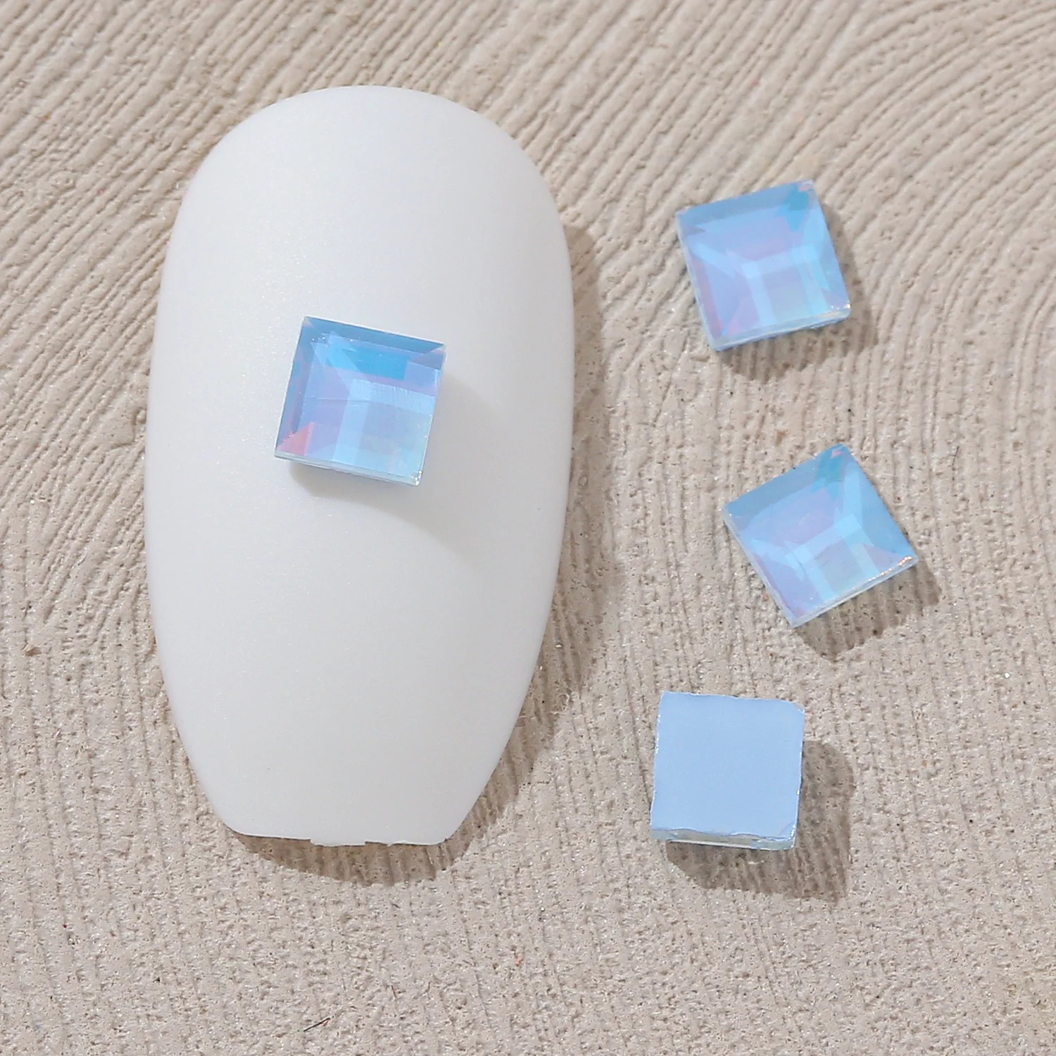 Опаловый мокко 4 мм оптовая продажа квадратная форма искусство ногтей с плоским