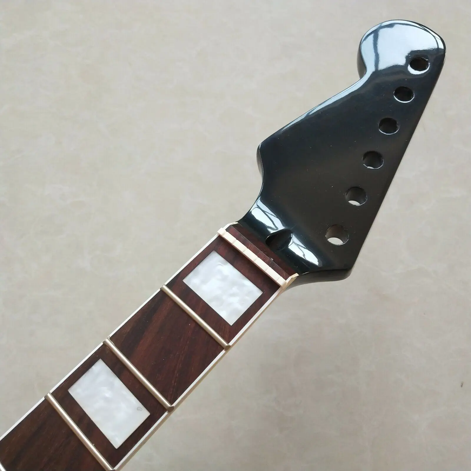 Black Reverse head 21 Frets Electric Guitar Neck Maple Rosewood Fretboard Inlay enlarge