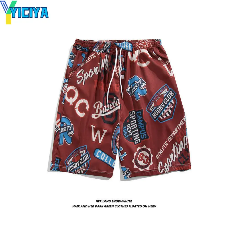 YICIYA Thin Flower Printing Men And Women's Shorts Summer Loose Casual Couple Shorts Streetwear Y2k Clothes Beach Board Shorts
