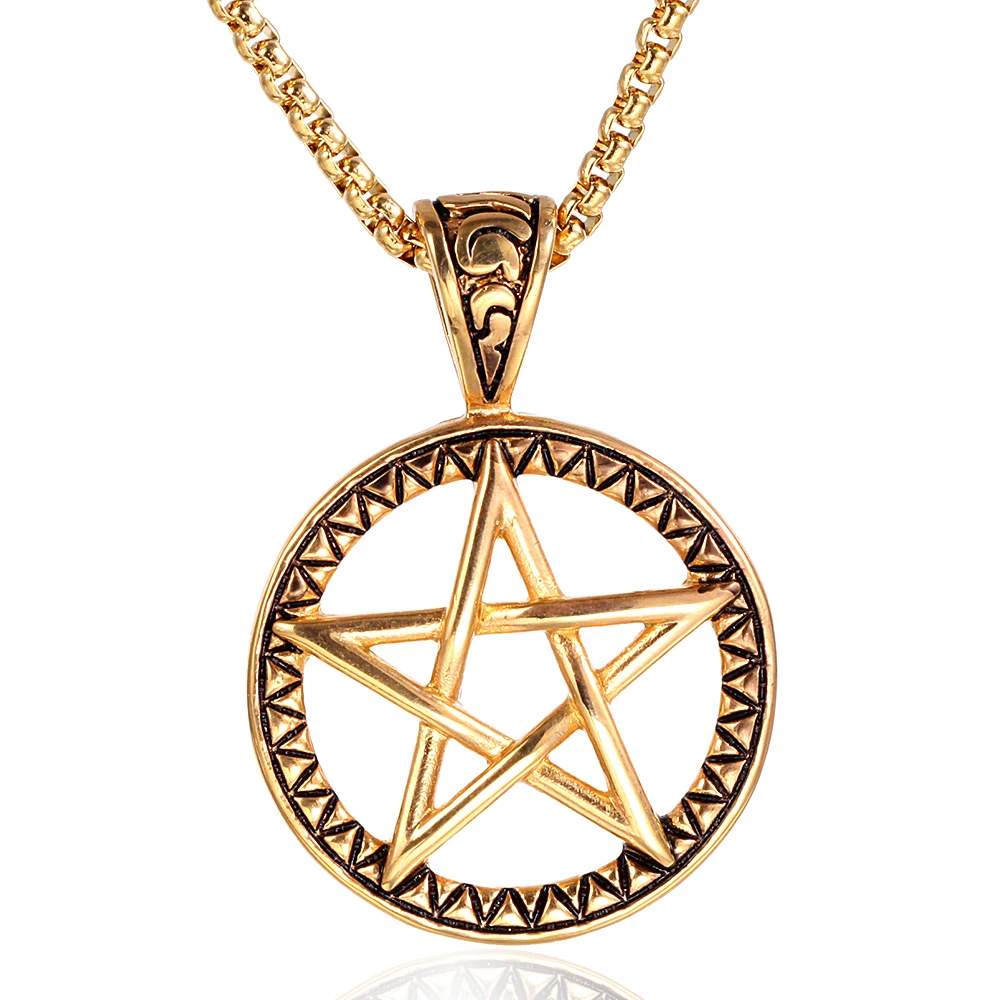 

Judaism Star of David stainless steel men's necklace pendant chain punk fashion boyfriend men's jewelry creative gift wholesale