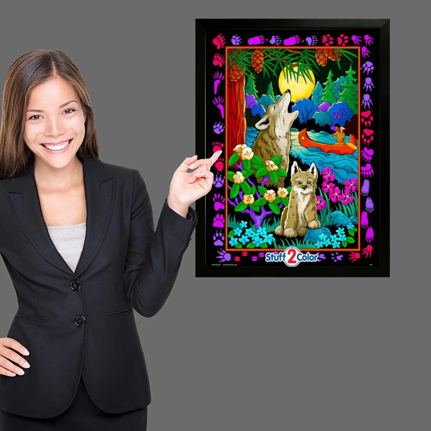 Раскраска волком холст художественный постер и настенное искусство печать с