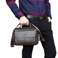 new mens handbags leather first layer cowhide fashion handbag vintage shoulder messenger bags wallet business bag