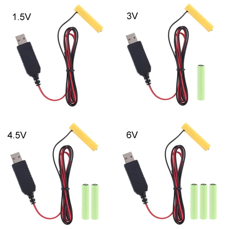 

Battery USB Power SupplyCable Replace 1.5V AAA Battery for Radio Electric Toy Clock LED Strip Calculator