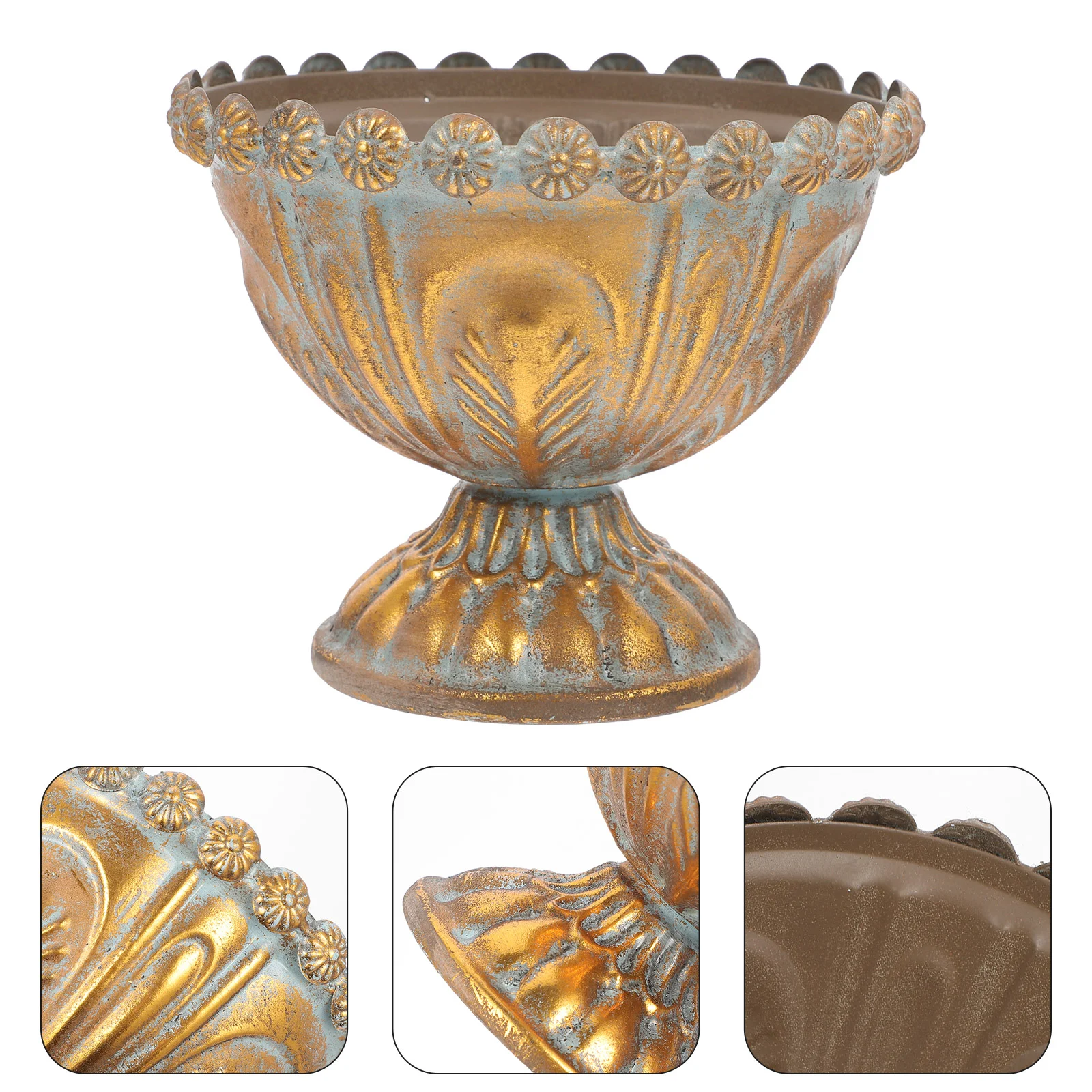 

Flower Urn Vase Planter Vintage Wedding Pot Metal Iron Centerpieces Planters Flowerpot Trumpet Bucket Rustic Pots Garden Classic