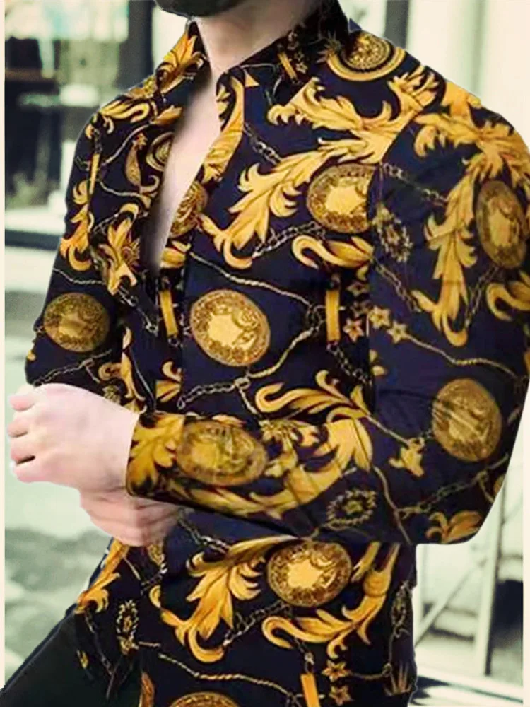 2021 Hot Sale European American Men's Clothing Letter Print Fashion Casual Shirt Single-Breasted Cardigan Long Sleeve Men Shirt