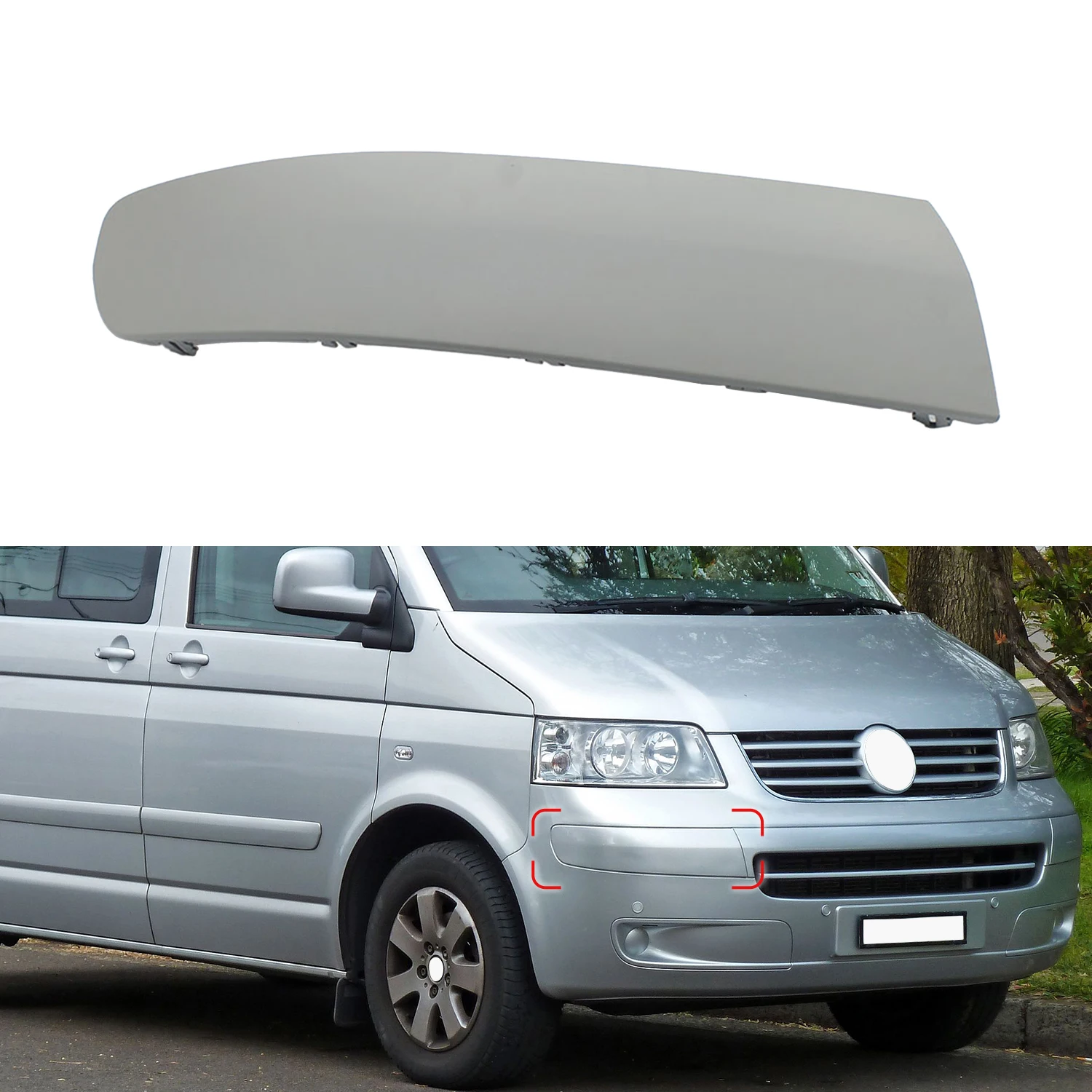 

Накладка на передний бампер, накладка на панель для VW Multivan Transporter Multivan T5 2003-2009 7H5807717 7H5807718