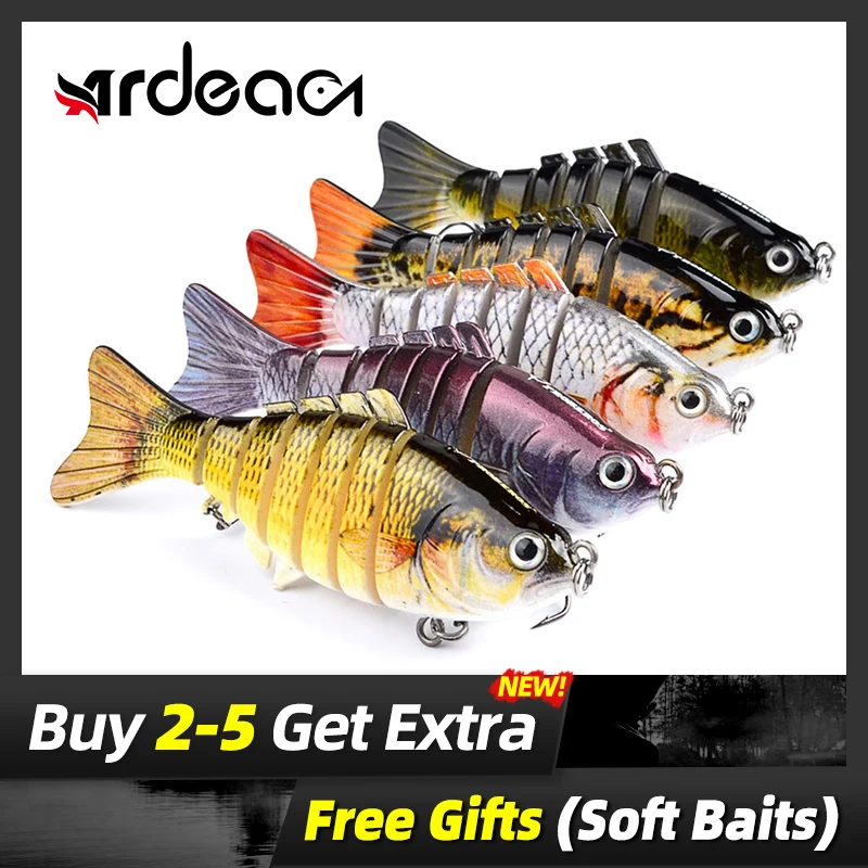 

Ardea Multi-section Bait 1Pcs 100mm/15.5g Black Minnow Sinking Wobblers Jointed Lure Swimming Crankbait Fishing Tackle