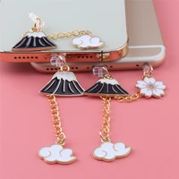 dust plug charm cute mount fuji charging port dust plug anti dust for type c stopper for iphone jack phone accessories protect