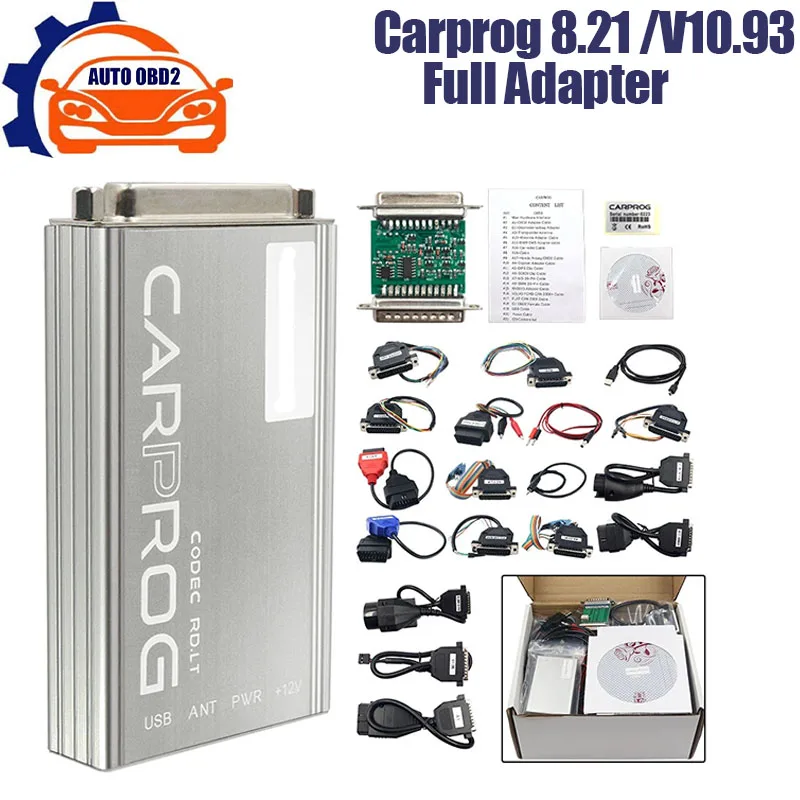 

Carprog 8.21 V10.93 Auto Repair ECU Chip Tuning Car Prog V8.21/V10.93 Full Adapter For Airbag/Radio/Dash/IMMO/ECU With Keygen