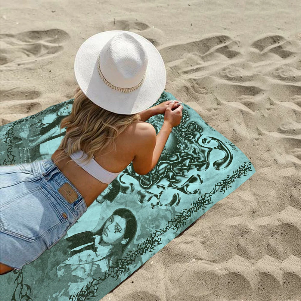 H-HANNI N-NEWJEANS Пляжное полотенце из микрофибры впитывающее быстросохнущее мягкое