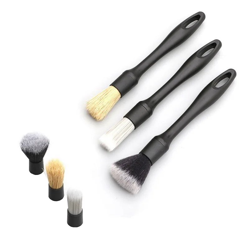 

3PCS Car Detailing Brush Super Soft Auto Interior Detail Brush With Synthetic Bristles Car Dash Duster Brush Accessories