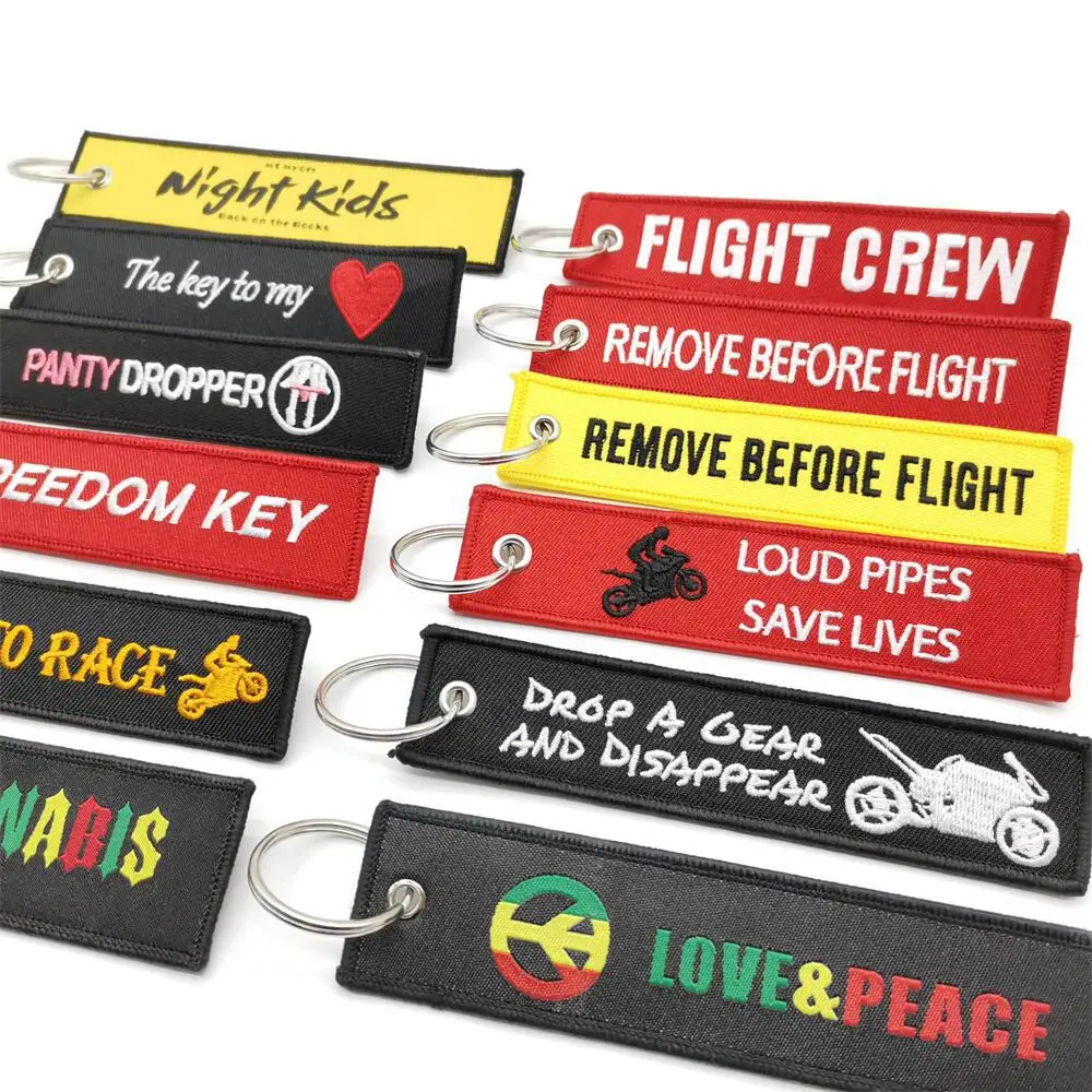 

Freedom Key Car Key Ring Motorcycle Cultural Creativity Embroidery Cloth Keychain Inspirational Life Motorcycle Accessories Gift