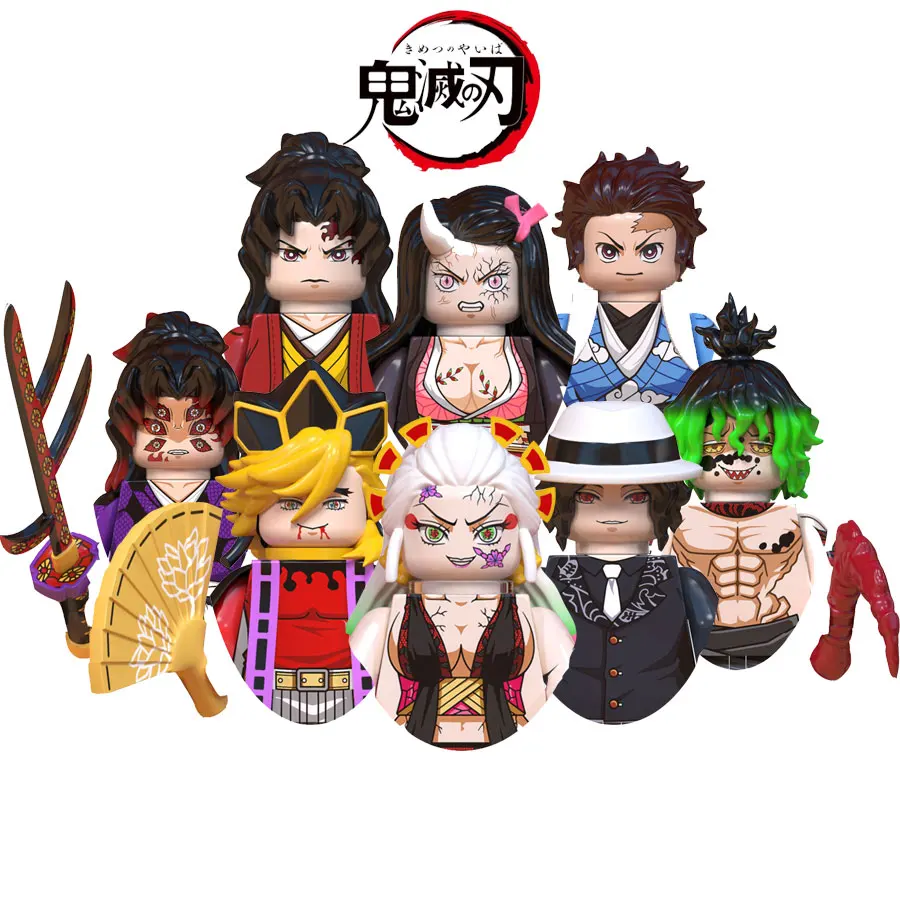 

WM6116 Mini Demon Slayer Japanese Anime Uzui Tengen Rengoku Kyoujurou Tanjirou mini Action toy Figures Assemble toys dolls gifts
