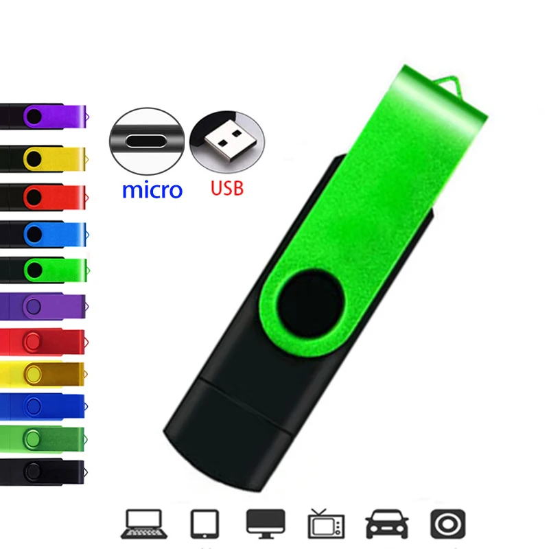 

OTG USB Flash Drive 128GB Pen Drive 64GB Pendrive 32GB 16GB memoria cel USB Stick 8GB for micro Device 4GB Custom logo