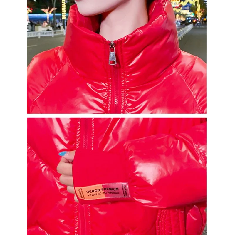 Winter Jacket Women 2022 New Short Stand Zipper Cotton Coats Fashion Autumn Solid Warm Casual Padded Parkas Female Clothing Top
