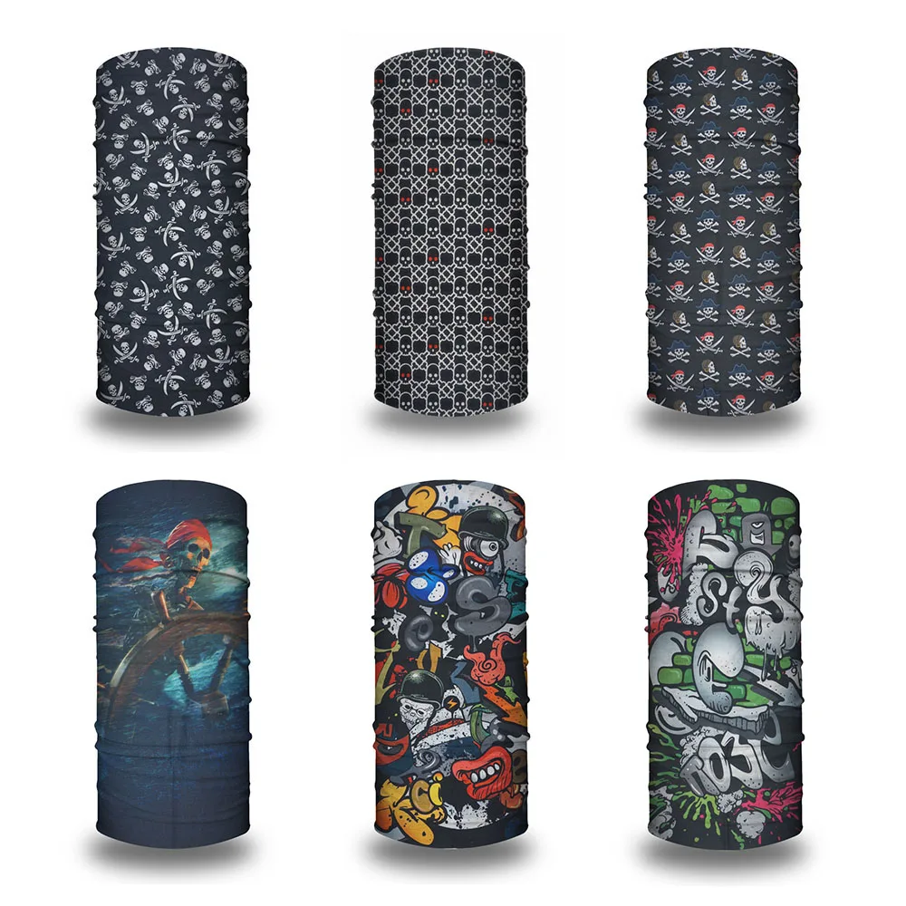 

Черная бандана на шею с художественным принтом, дышащий пыленепроницаемый Гетр для лица с черепом, волшебный шарф для мужчин и женщин, подар...